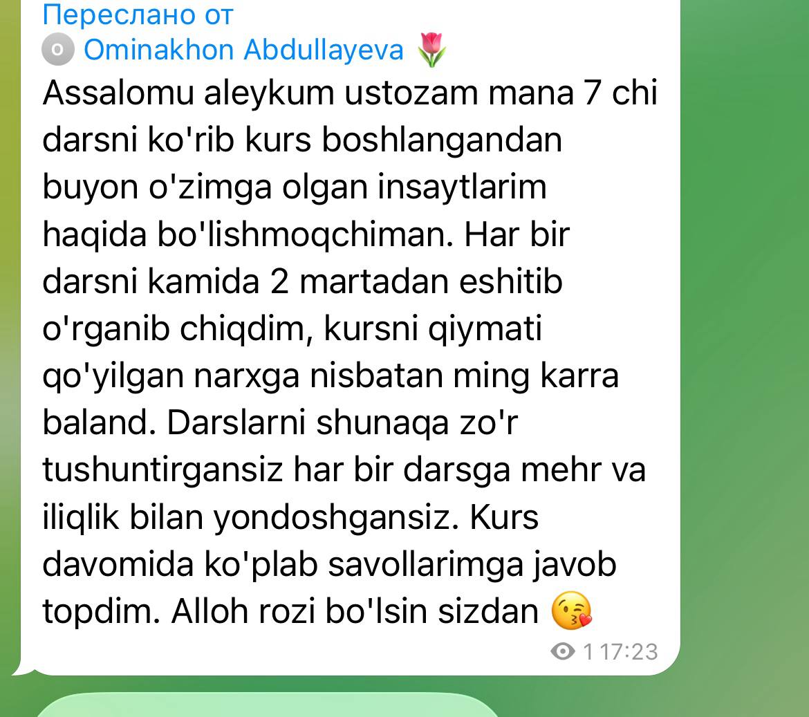 Ominakhon Abdullayeva sharhi
